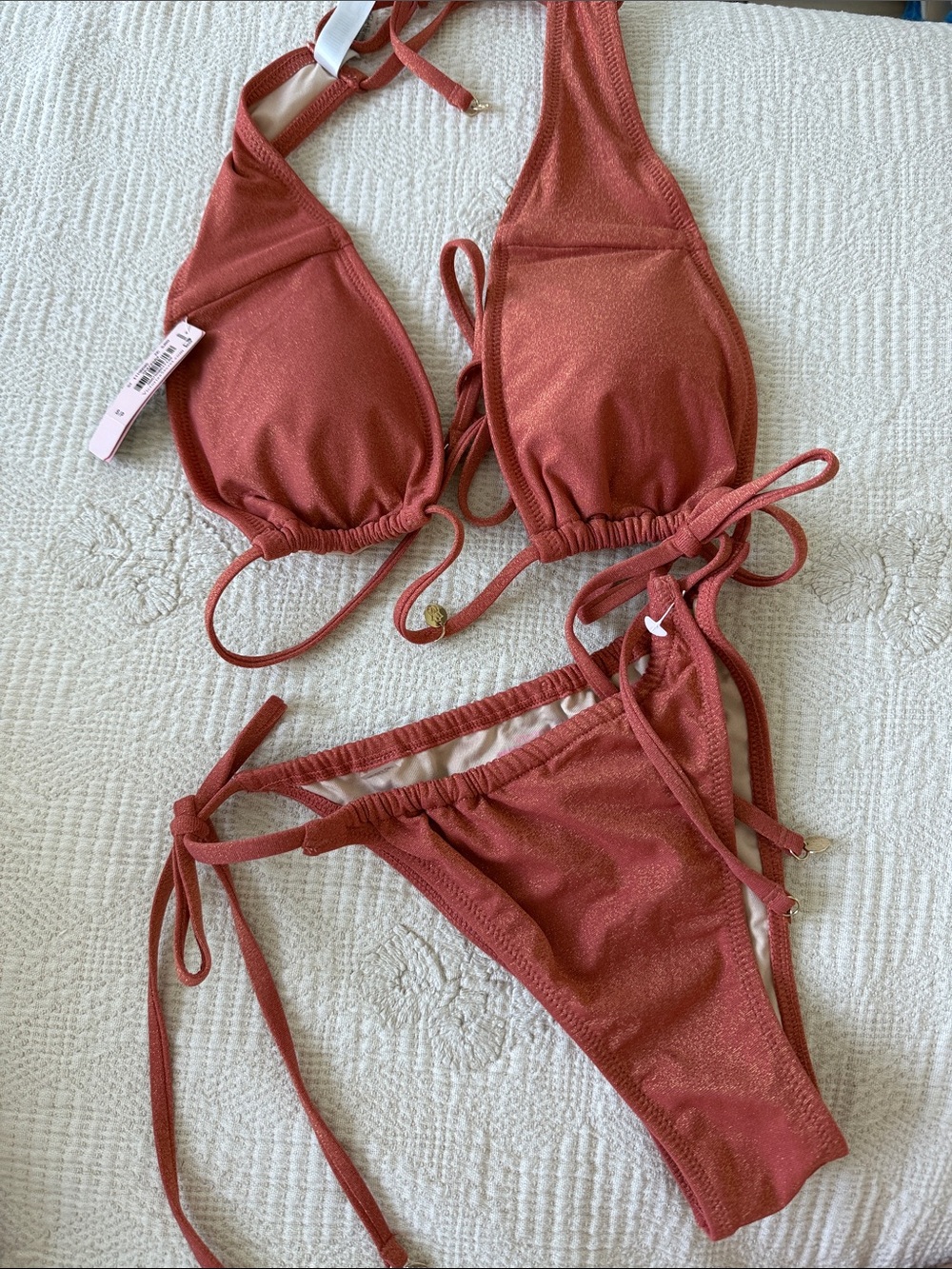 Victoria's Secret Shimmery Orange Bikini Top and Bottom